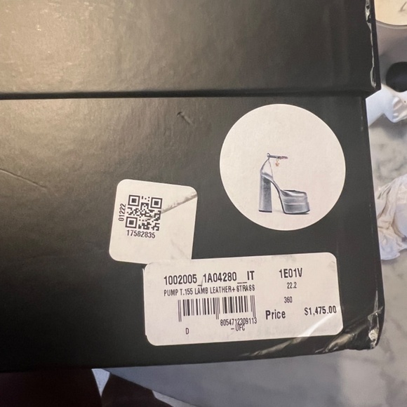 BNIB Silver Versace Platform Heels Sz 36 - Picture 8 of 8